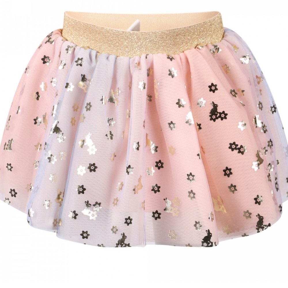 Huxbaby Rainbow Bunnies Gradient Tulle Skirt in Pink and Blue